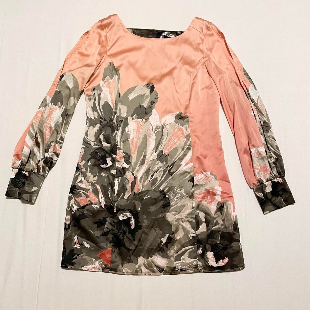 Le Chateau Floral Long Sleeve Dress Womens Size XL Sleeve Slip Dress